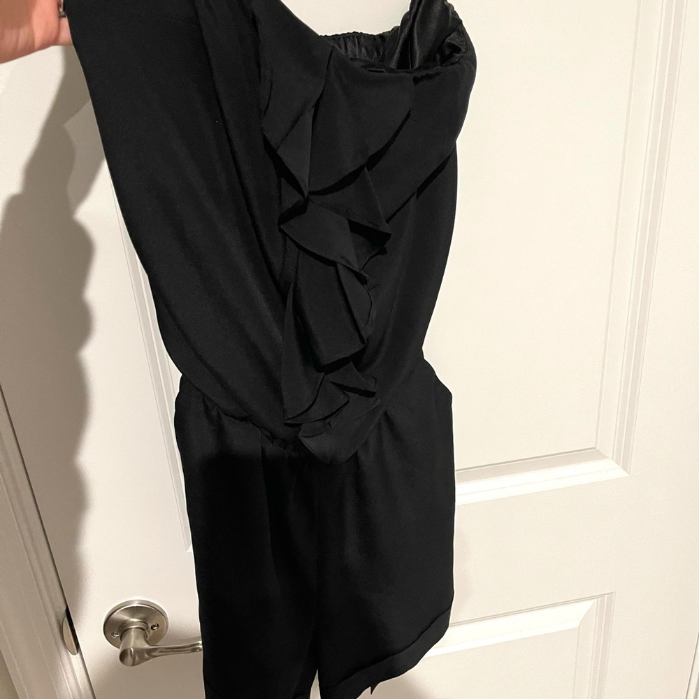 Express Strapless black dressy romper